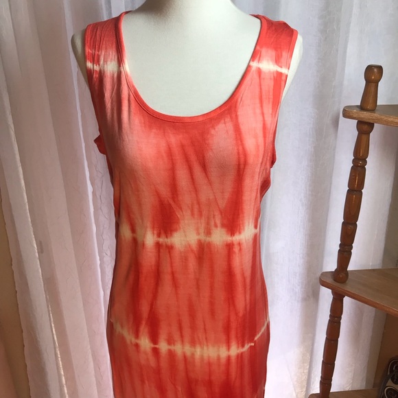 Romeo Juliet Coral Ivory Tie-Dye Tank Dress Medium - Picture 3 of 8